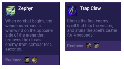 TFT Trap Claw and Zephyr Description