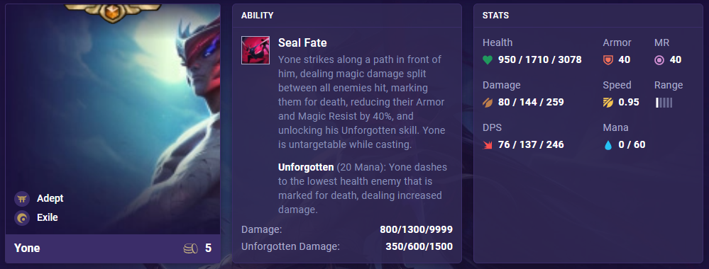 TFT Set 4.5 Yone