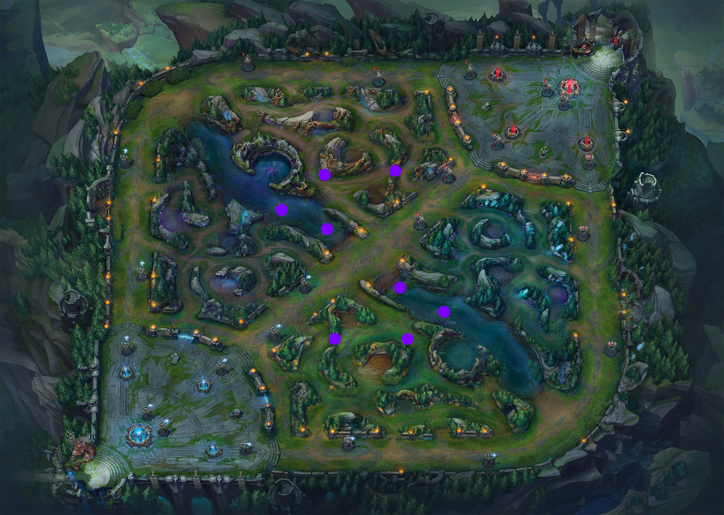 Locations to pick off enemy champions