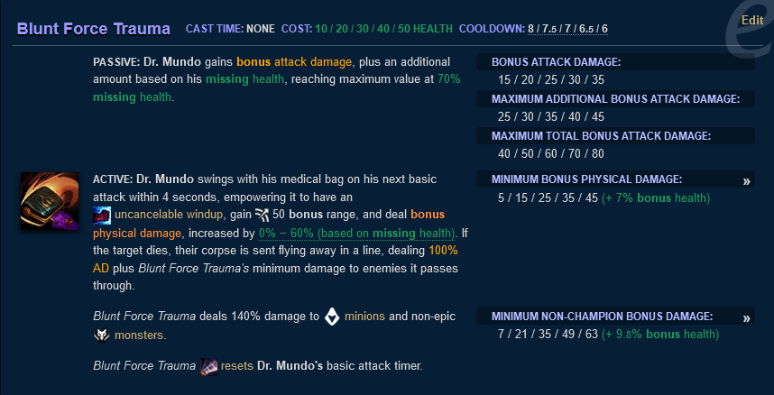 Reworked Dr Mundo PBE E