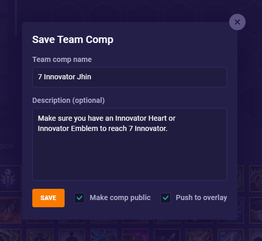 TFT Save Comp