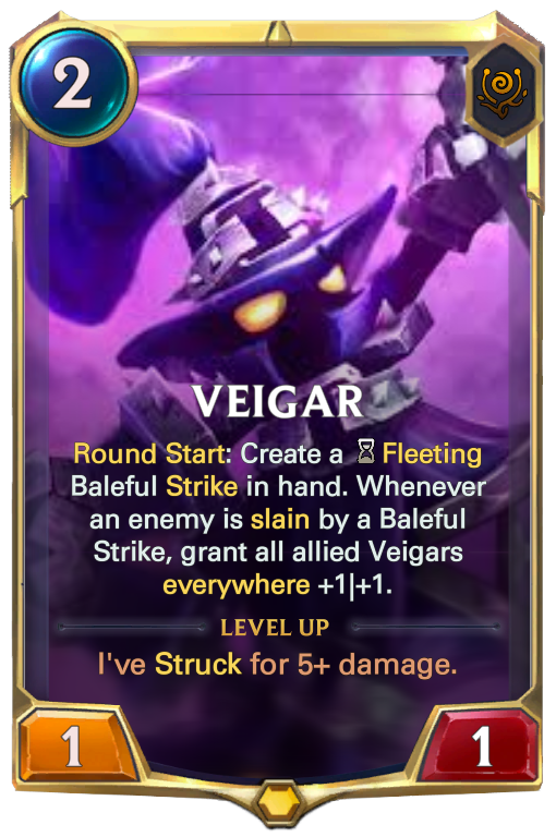 Veigar theorycrafted LoR card level 1