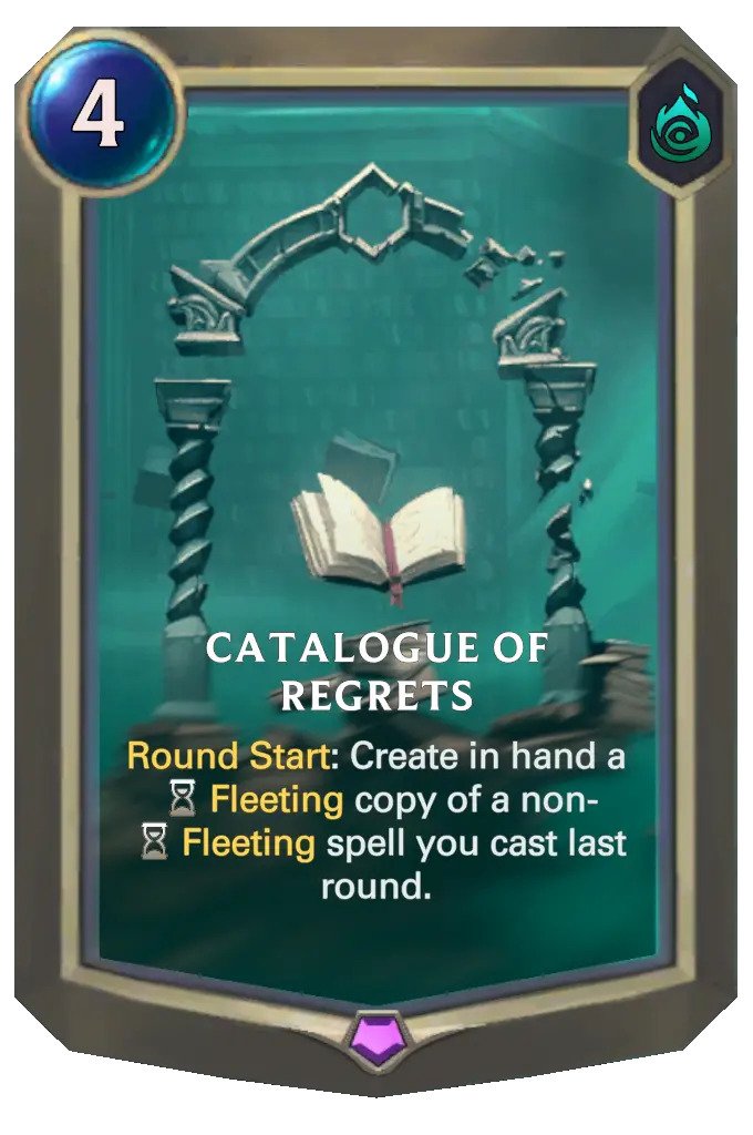 catalogue of regrets (lor card)