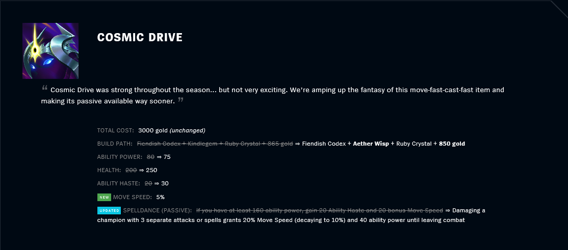 Patch 11.23 Cosmic Drive