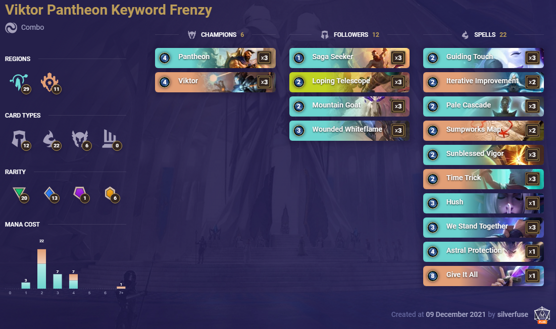 Viktor Pantheon Keyword Frenzy (LoR Deck)