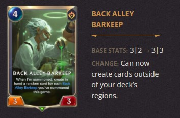 Patch 3.0.0 BACK ALLEY BARKEEP