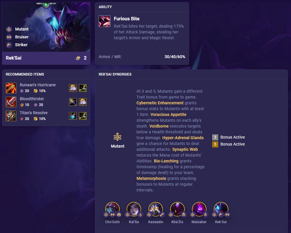 TFT Set 6.5 Rek'Sai