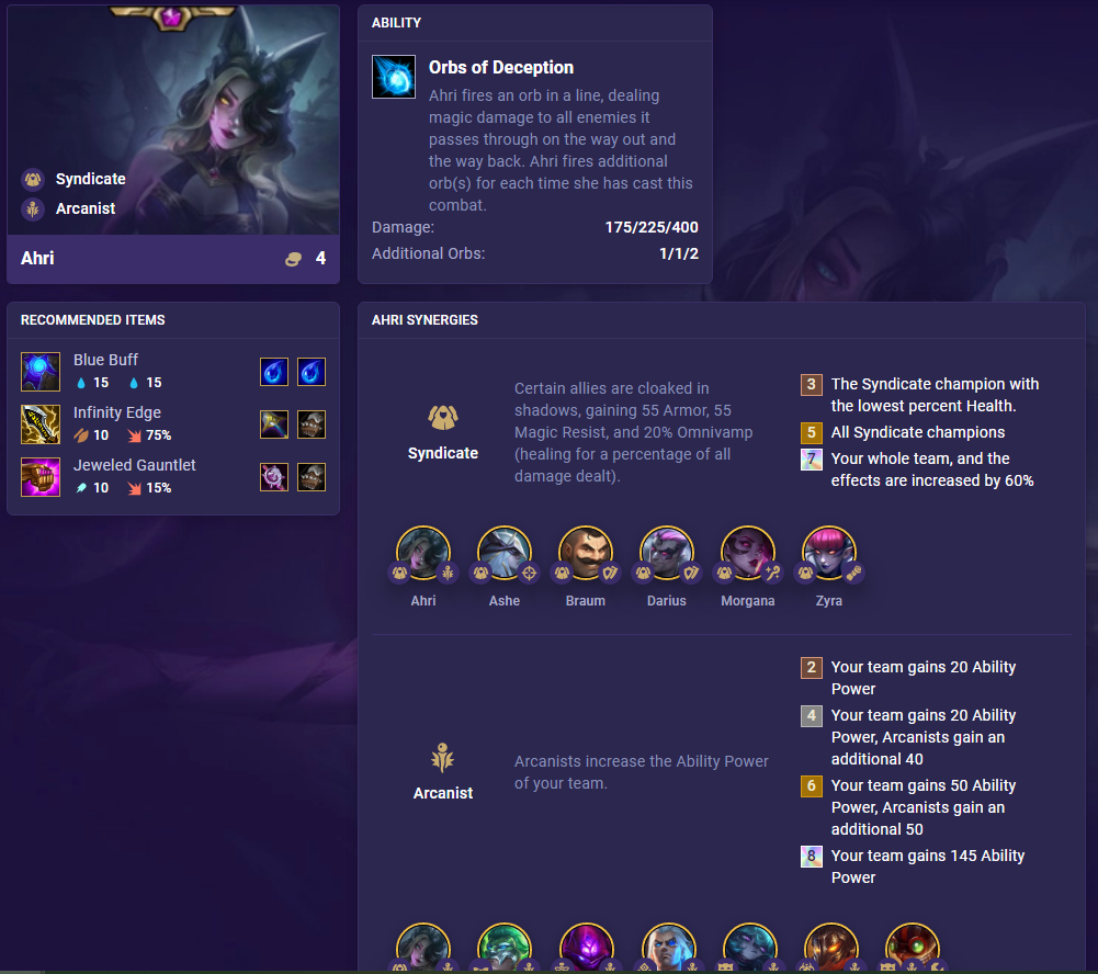 Ahri - TFT Set 10 Champion Guide - TFT Stats, Leaderboards, League of  Legends Teamfight Tactics 