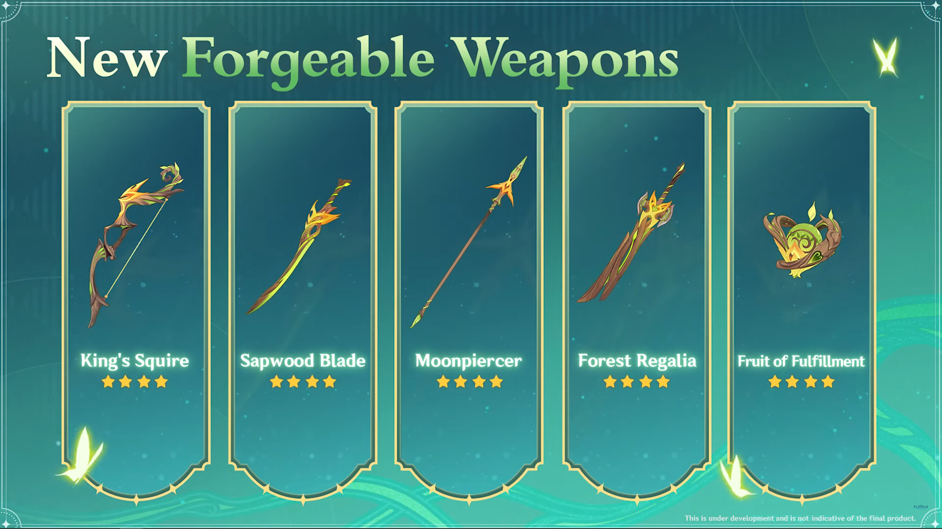 Genshin Impact Version 3.0 New Forgeable Weapons