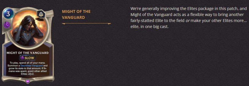 might of the vanguard breakdown