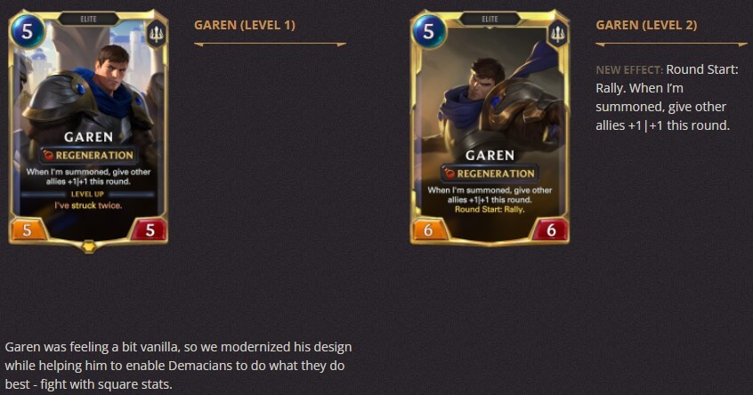 garen level 1 and 2 breakdown