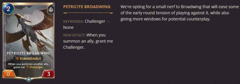 petricite broadwing balance change