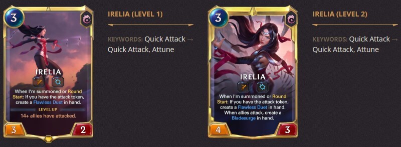irelia level 1 and 2 balance changes