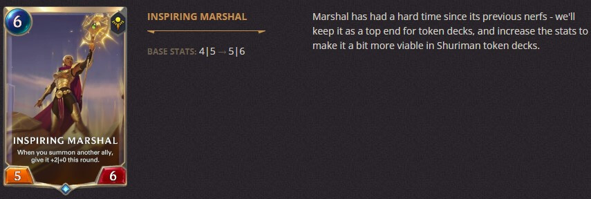 inspiring marshal balance change