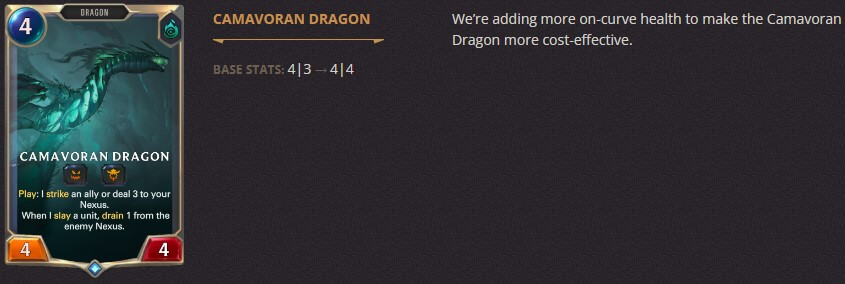 camavoran dragon balance change