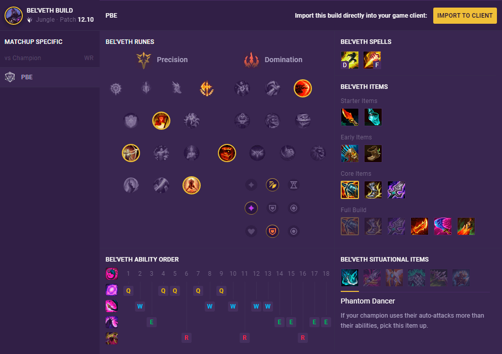 Bel'Veth ARAM Build - LoLalytics Bel'Veth ARAM Build, Runes & Counters Guide