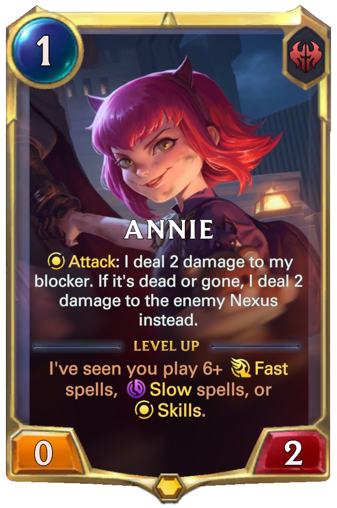 annie level 1 lor card