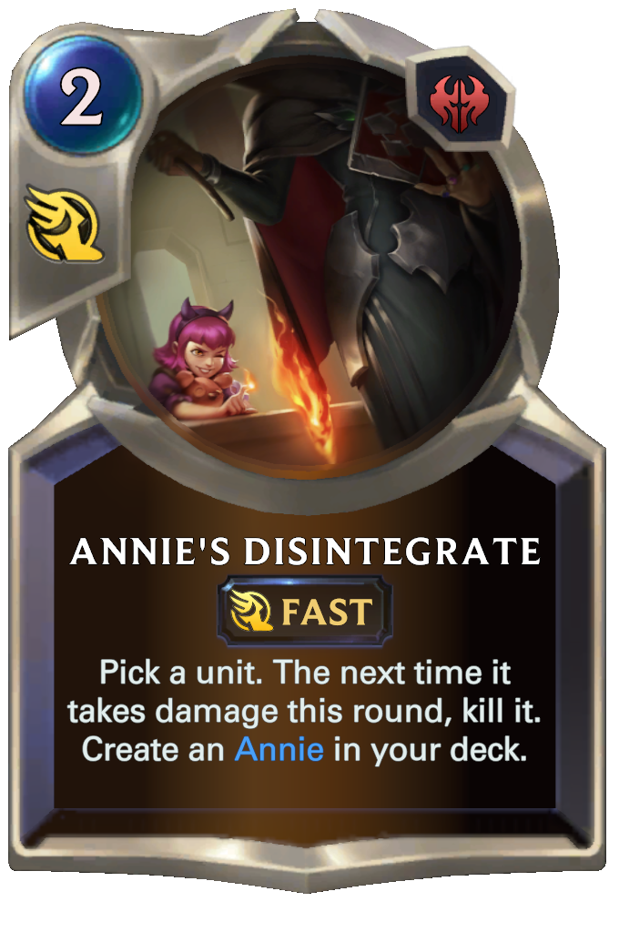 annie's disintegrate lor card