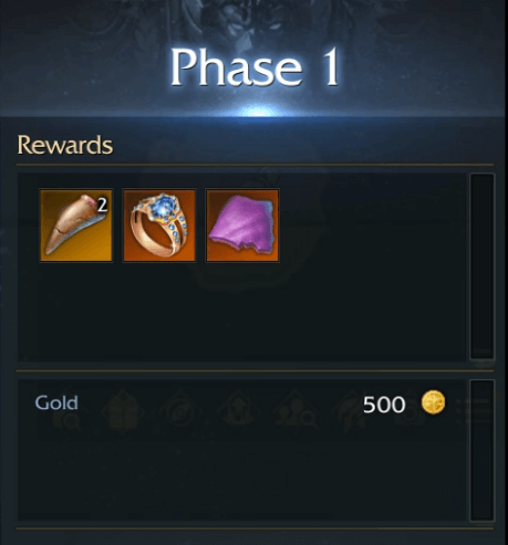 vykas phase 1 normal rewards