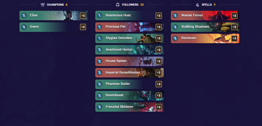Holy Spiders (LoR Deck)