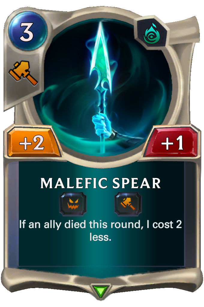 malefic spear lor card