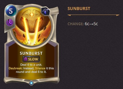 sun burst balance change