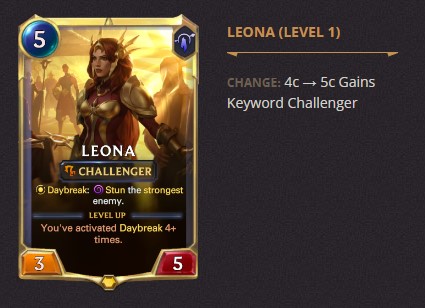 leona level 1 balance change