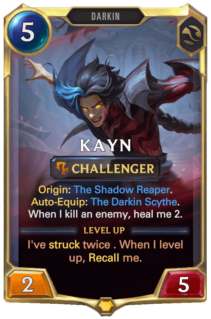 kayn level 1 lor card