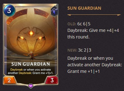 sun guardian balance change