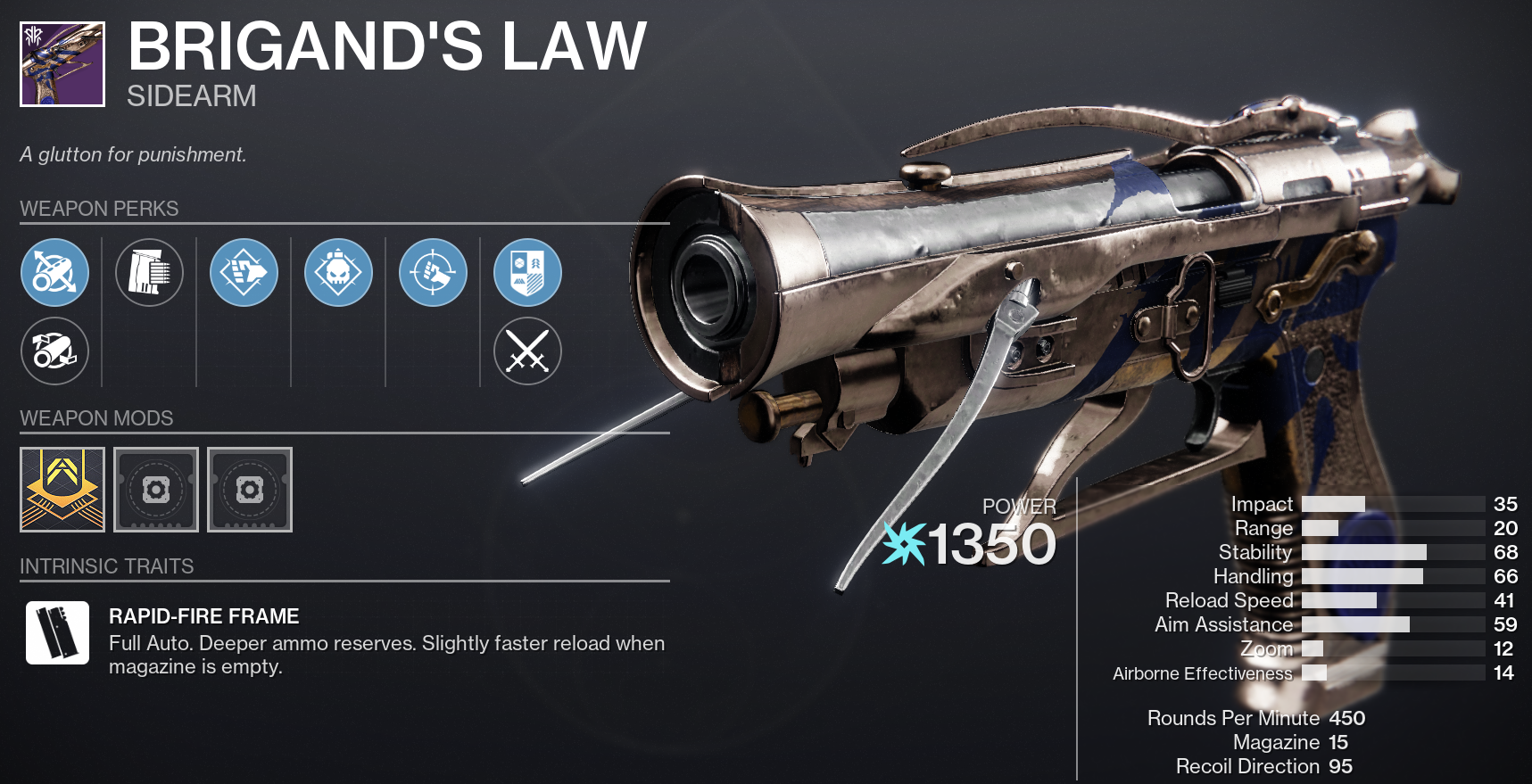 How to get Brigand’s Law in Destiny 2 - Brigand’s Law God Rolls for PvE and PvP 1