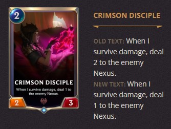 Crimson Disciple OLD (LoR Card)