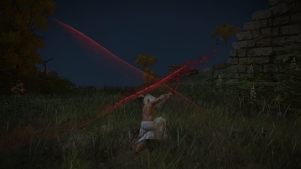 Tarnished using Rivers of Blood - one the best Arcane weapons in Elden Ring