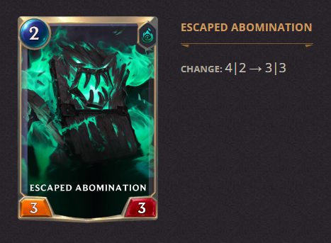 Escaped Abomination LoR Patch 3.19.0