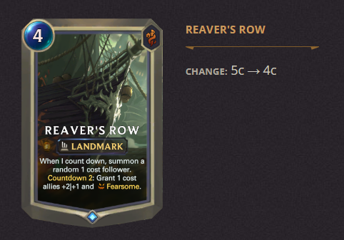 Reaver's Row LoR Patch 3.19.0