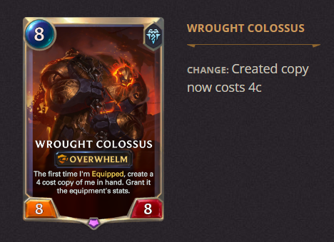 Wrought Colossus LoR Patch 3.19.0