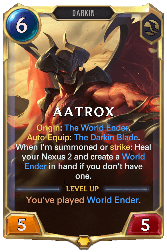 Aatrox level 1 lor card