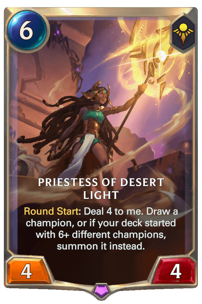 priestess of desert light lor card