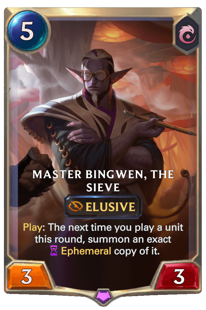 master bingwen, the sieve lor card