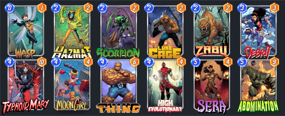 Marvel Snap Toxic Sera High Evolutionary Deck