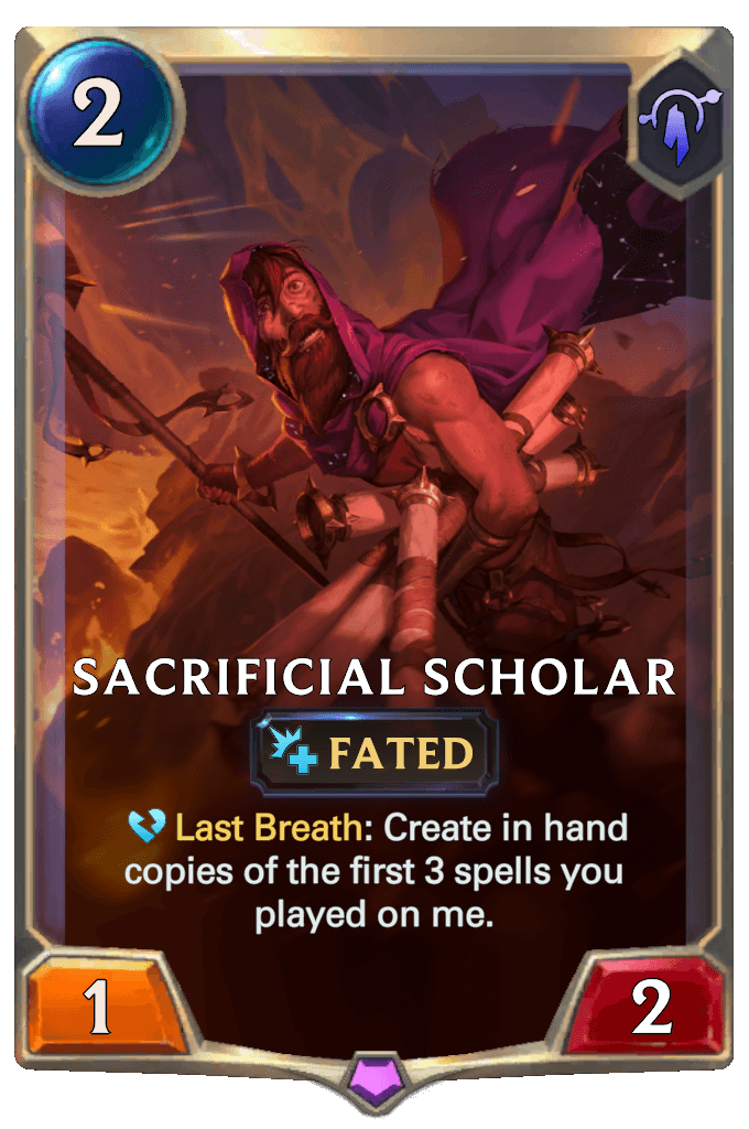 sacrificial scholar lor card