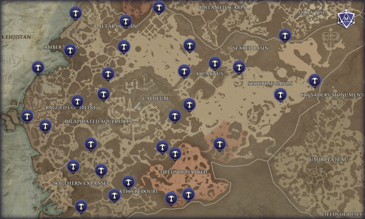 Kehjistan Altars of Lilith locations