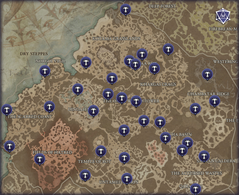 All Dry Steppes Altar Of Lilith Locations And Map In Diablo Off