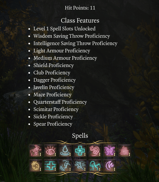 moon druid class features