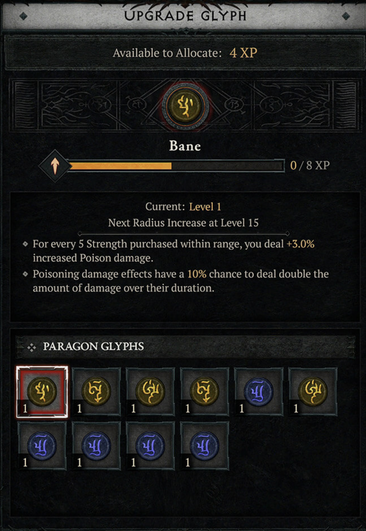 Diablo 4 upgrade glyph