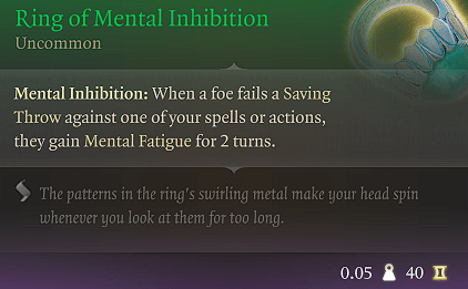 ring of mental inhibition