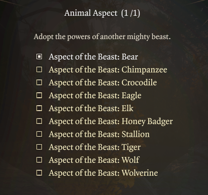 wildheart animal aspects