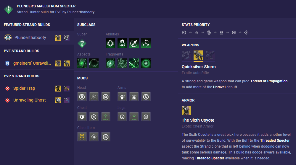 Destiny 2 Season 22 Strand Aspects Guide - Mobalytics