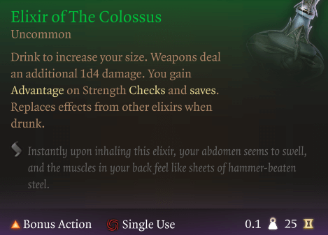 elixir of the colossus