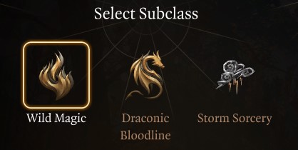 sorcerer subclass select