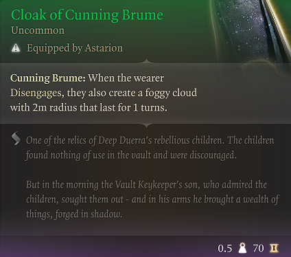 cloak of cunning brume